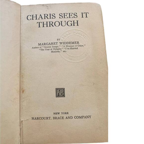 Charis Sees It Through Vintage Hardcover Book 1924 Edition Margaret Widdemer - Picture 5 of 8